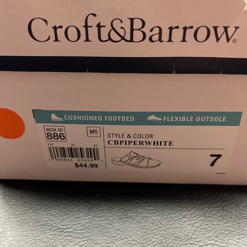 Women’s Croft & Barrow sandals - Size 7 - worn once/like new in box - Picture 3 of 5